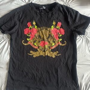 Versace Black and Gold Ornate Short Sleeve Tee